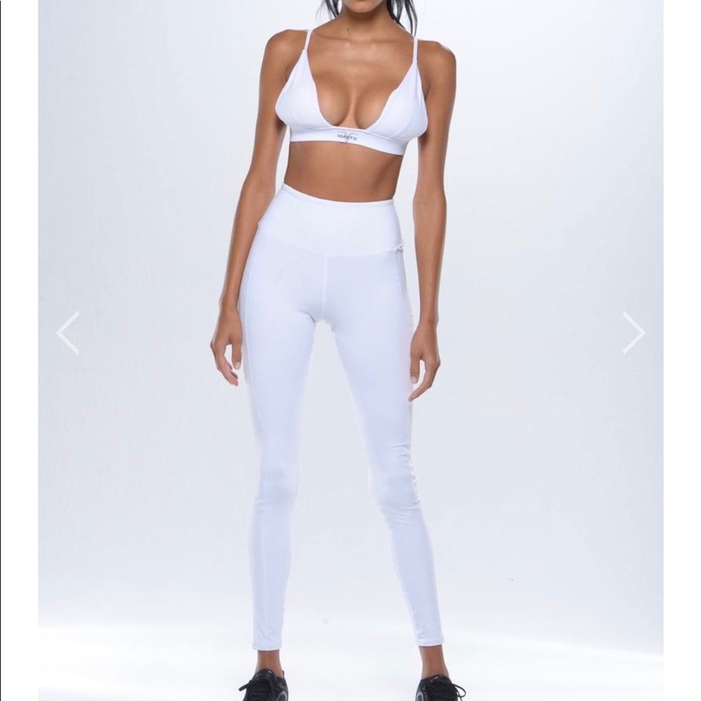 Ignite White Workout Yoga Activewear Set NWT
